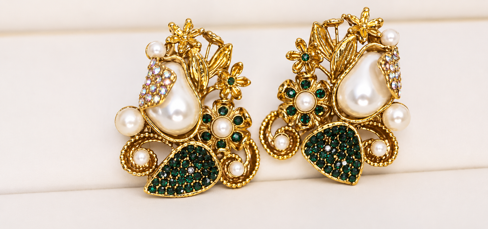 Royal Pearl Floral Earrings