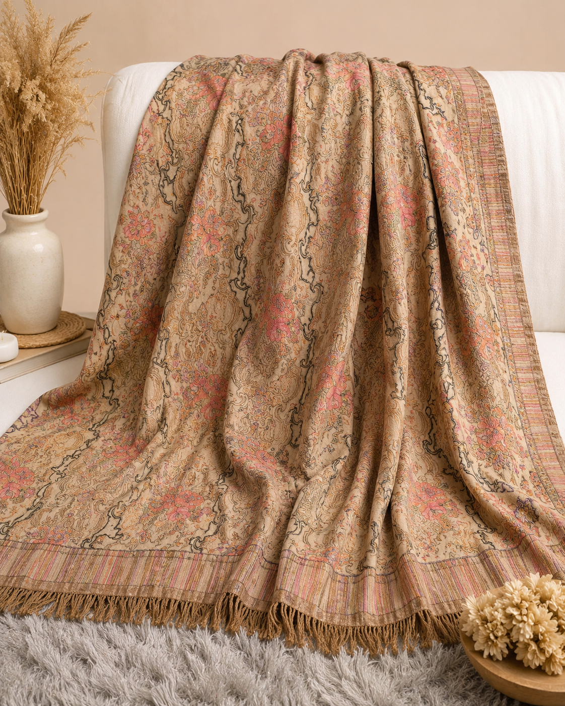 Classic Floral Winter Shawl